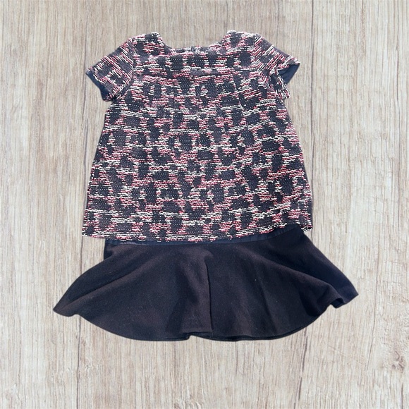12 Oscar de la Renta Navy and Red Tweed Dress